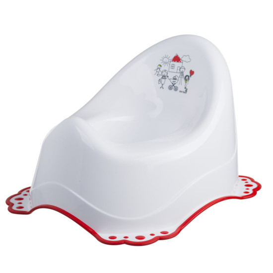 Горшок Maltex Family 2K 5825 white / red, белый / красный