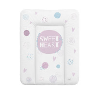 Пеленальный матрас Cebababy 50x70 Lolly Polly W-143-120-620, Love 2, белый / розовый