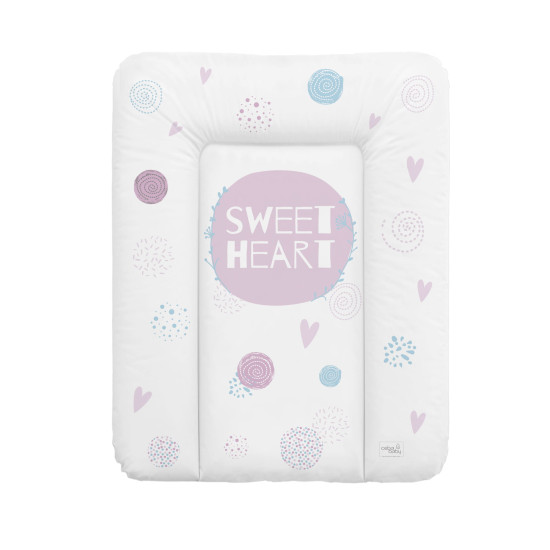 Пеленальный матрас Cebababy 50x70 Lolly Polly W-143-120-620, Love 2, белый / розовый