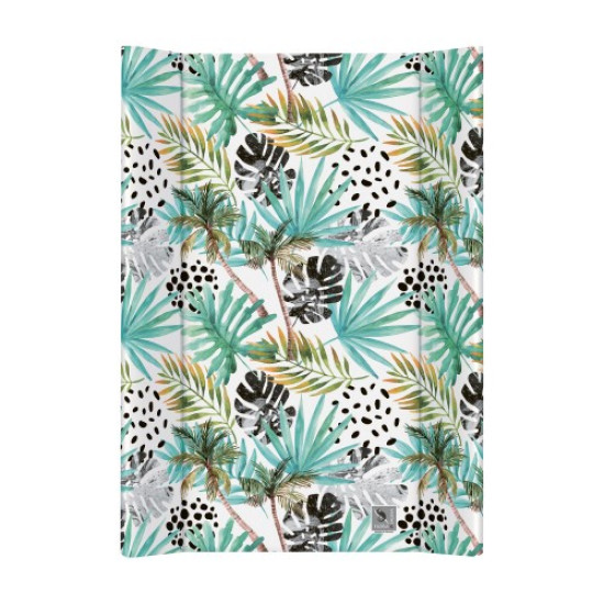 Пеленальная доска Cebababy 50x70 Flora & Fauna W-200-099-576, Palmas, белый / зеленый