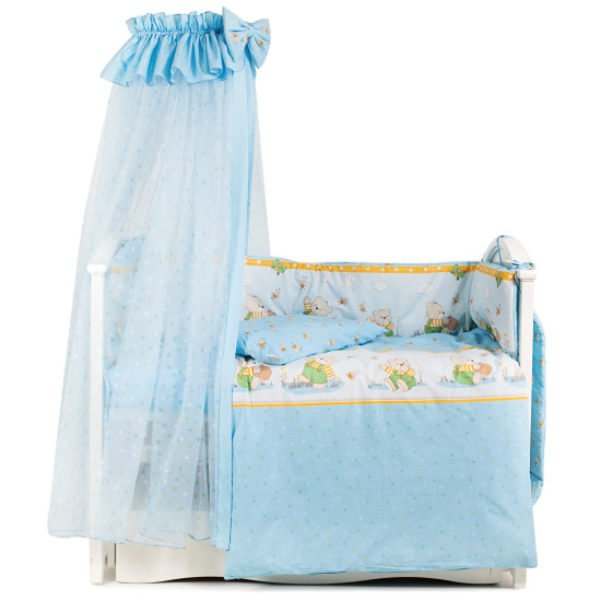 Постельный комплект 7 эл Twins Comfort New 4051-C-111, Медун голубые, голубой