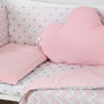 Постельный комплект 6 эл Twins Dolce Insta 4075-D-503, Микки розовый / серебро, розовый