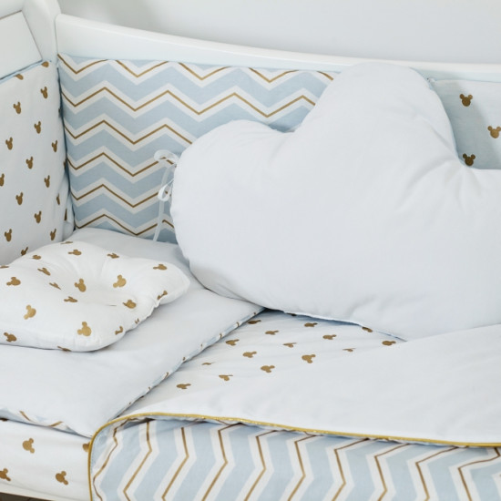 Bed a set 6 EL Twins Dolce Insta 4075-D-504, Mickey Blue / Gold, Blue