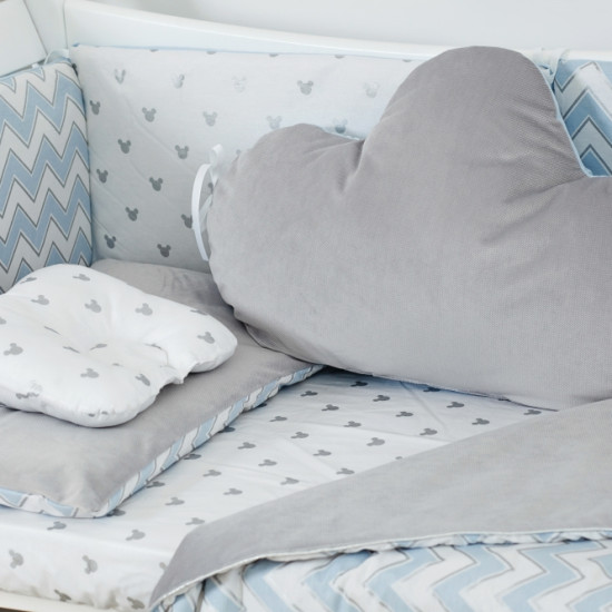 Bed kit 6 EL Twins Dolce Insta 4075-D-505, Mickey Blue / Silver, Blue