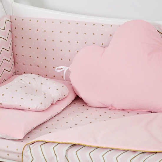 Bed kit 6 EL Twins Dolce Insta 4075-D-507, pink / gold zigzag, pink
