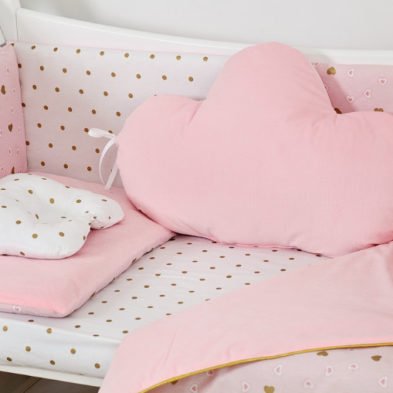 Bed kit 6 EL Twins Dolce Insta 4075-D-508, pink / gold hearts, pink
