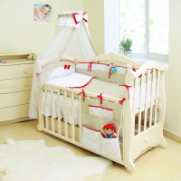 Постельный комплект 8 эл Twins Premium Starlet 4028-P-021, beige, бежевый