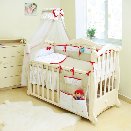 Постельный комплект 8 эл Twins Premium Starlet 4028-P-021, beige, бежевый