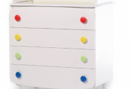 Комод-пеленатор Верес 900 33.4.1.2.20, білий/веселка, білий