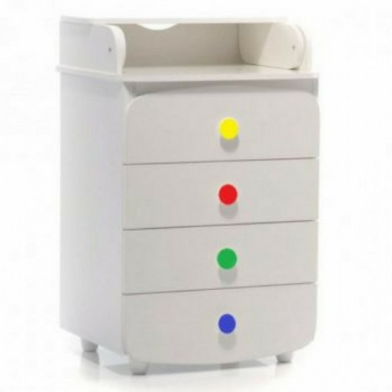 Комод-пеленатор Верес 600 Слім білий/веселка, білий