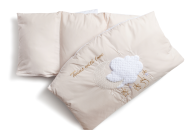 Бампер в детскую кроватку Babycentre & Twins Moonlight белый/бежевый