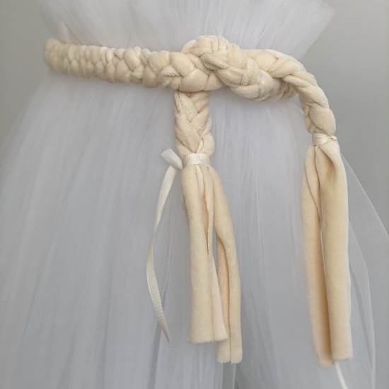 Decor pigtail Twins Air velor ecru
