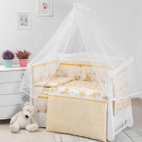 Бампер в дитяче ліжко Twins Comfort 2051-C-014, Пухнасті ведмедики жовті, жовтий