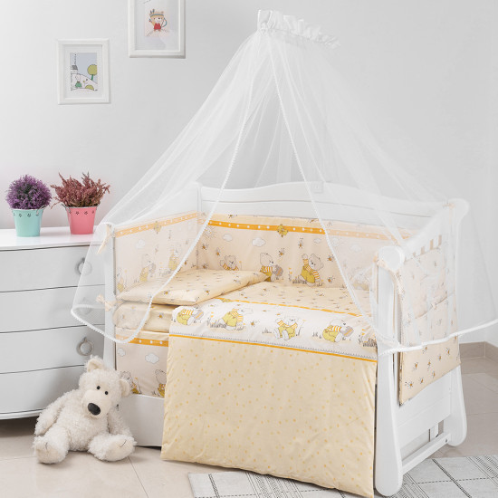 Бампер в дитяче ліжко Twins Comfort 2051-C-014, Пухнасті ведмедики жовті, жовтий
