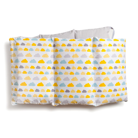 Бампер Twins Happy 2033-TH-30205, Clouds yellow, сірий/жовтий