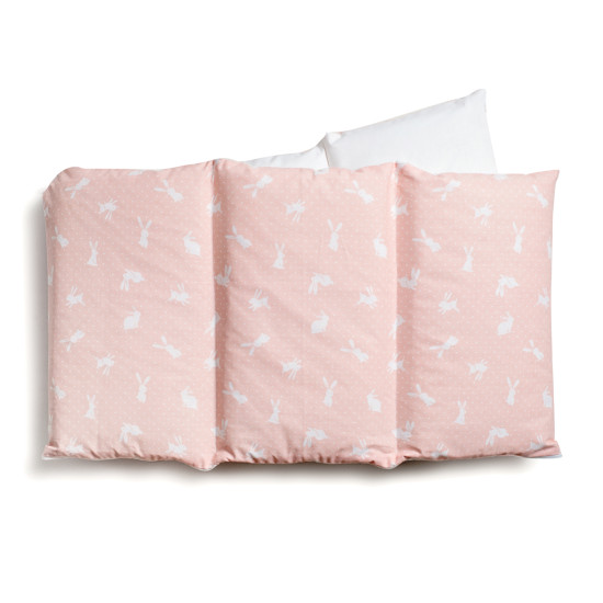 Бампер Twins Happy 2033-TH-30308, rabbits pink, білий/рожевий