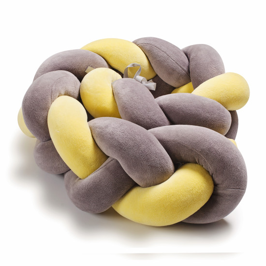 Bumper - pigtail Twins 4-strand 240 cm grey/yellow