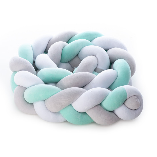 Bumper - pigtail Twins 4-strand 240 cm grey/mint