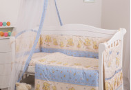 Бампер Twins Comfort 2051-C-015, Пухнасті ведмедики голубі, голубий