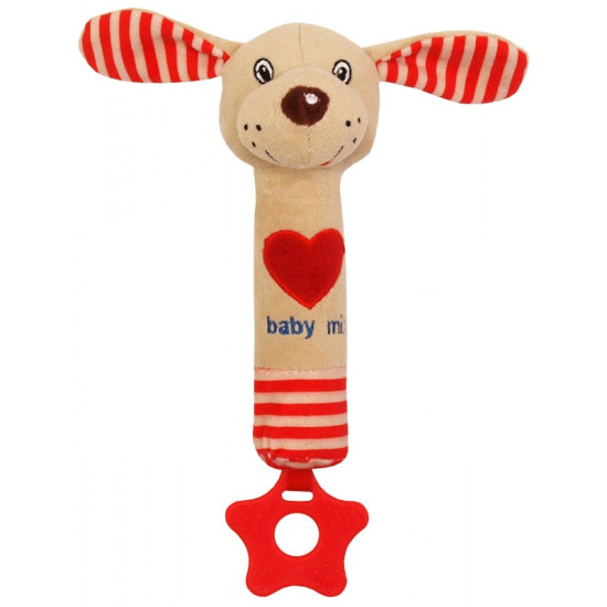 Baby Mix Plush Toy Dog STK-17514D, MIX, Bezh / Red