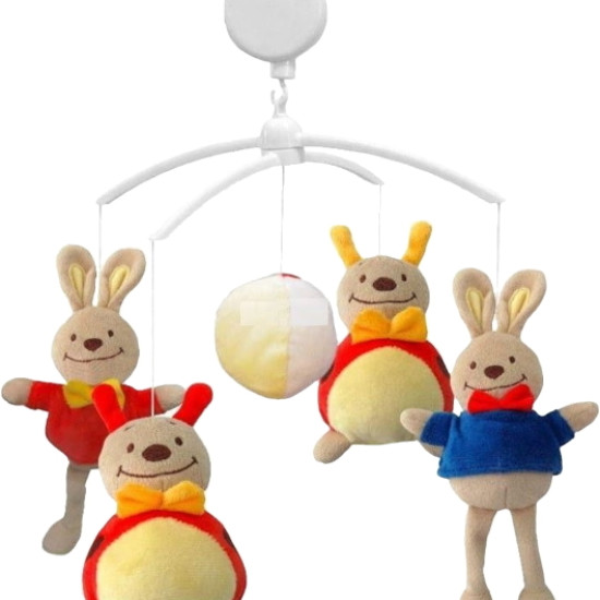Mobile Baby Mix Plush Mechanical TK-468M Bunny and Bruck