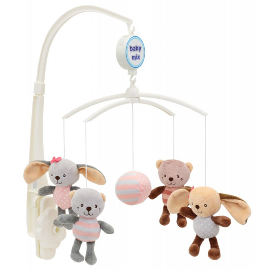 Mobile Baby Mix Plush Mechanical TK-467M cats and rabbits