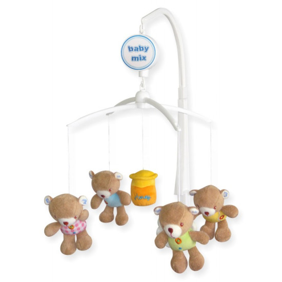 Mobile Baby Mix Plush Mechanical TK-788M bears with honey