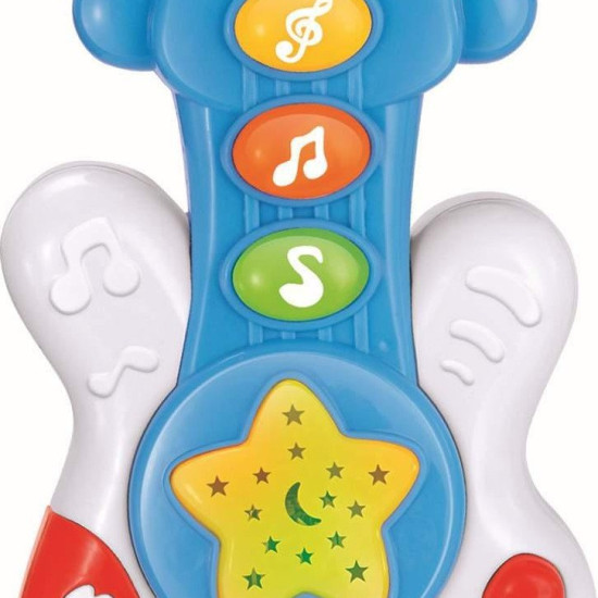 Пластиковая музыкальная Гитара Baby Mix PL-419750 голубого цвета