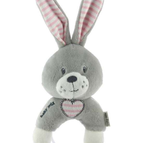 Плюшевая погремушка Baby Mix STK-19643R Кролик STK-19643PR, pink, розовый