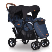 Коляска для двойни EasyGo Fusion Duo 2019 denim, джинсовый