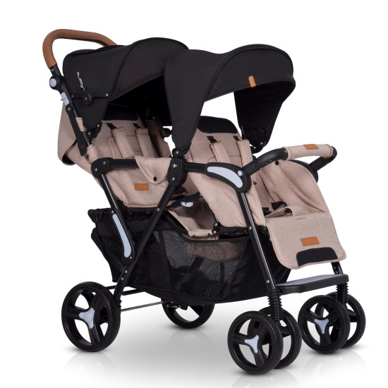 Коляска для двійні EasyGo Fusion Duo 2019 latte, бежевий