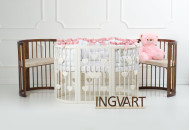 Кровать IngVart Smartbed Round Сердечки слоновая кость, бежевый
