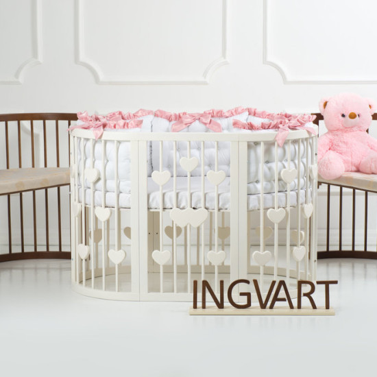 Кровать IngVart Smartbed Round Сердечки слоновая кость, бежевый