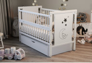 Baby crib Dubok Bear with a drawer white