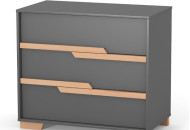 Комод Верес Сіетл 900 33.2.37.2.16, темно-сірий, чорний/буковий
