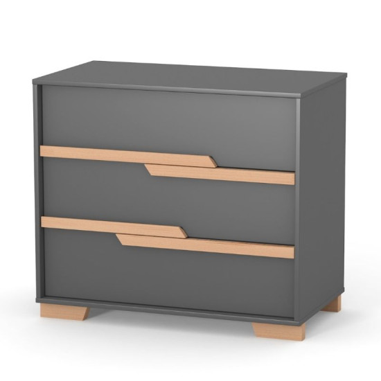 Комод Верес Сіетл 900 33.2.37.2.16, темно-сірий, чорний/буковий