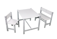 Комплект Twins Bo-Bo (стол, 2 стула) 9810-TB-01-10, бело / серый, белый / серый