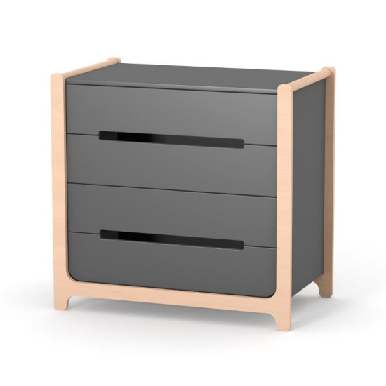 Комод Верес Ніцца 900 33.2.36.2.16, темно-сірий, чорний/буковий