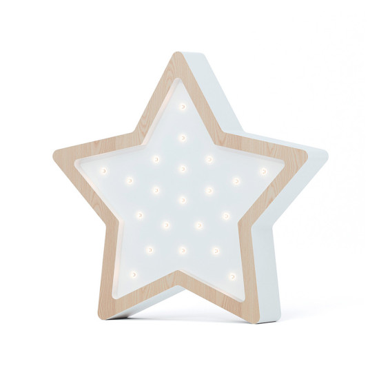 Ночник Sabo Звездочка N01wh2, дерево и белый, белый / беж