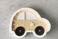 Ночник Sabo Машинка N06mt2, дерево & горчичный, желтый