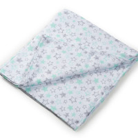 Пеленка Twins муслиновый 150х130 Звездочка mint 1610-PM-150, Звездочка мятное, белый