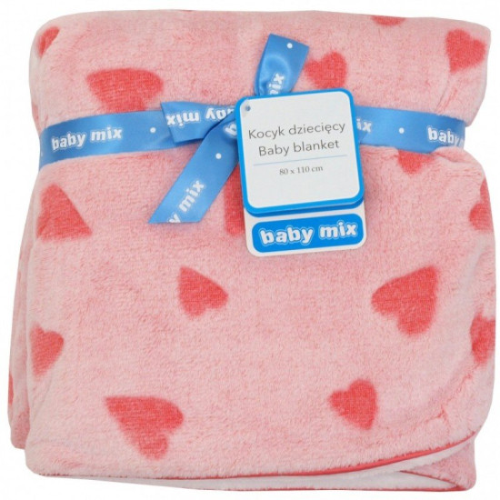 Плед Baby Mix SH-SR02 80x110 Сердечки SH-SR02, pink, розовый