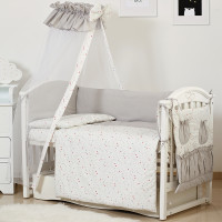 Постельный комплект 8 эл Twins Standard New 4050-CN-039-10, Звездочка серая, серый