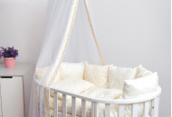 Постельный комплект 8 эл Twins Dolce Сердечки 4064-D-403, ecru, бежевый