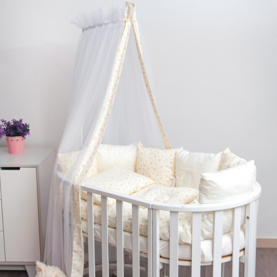 Постельный комплект 8 эл Twins Dolce Сердечки 4064-D-403, ecru, бежевый