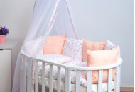 Постельный комплект 8 эл Twins Dolce Сердечки 4064-D-401, pink, белый / розовый