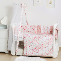 Постельный комплект 8 эл Twins Romantic Spring collection 4024-TR-24, Butterfly pink, розовый