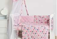Постельный комплект 8 эл Twins Premium Glamour 4029-TG-08B, bear pink, розовый