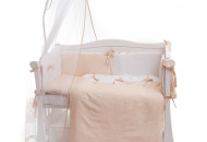 Bed a set 8 email Twins Romantic Bows 4024-R-007, White / Beige, White / Bezh