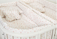 Постельный комплект для двойни 14 ел Twins 4000-T-401-15, Сердечки коралл, коралловый